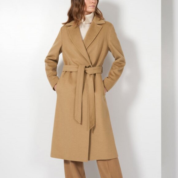 Cinzia Rocca Wool-Blend Wrap Coat - Picture 1 of 7